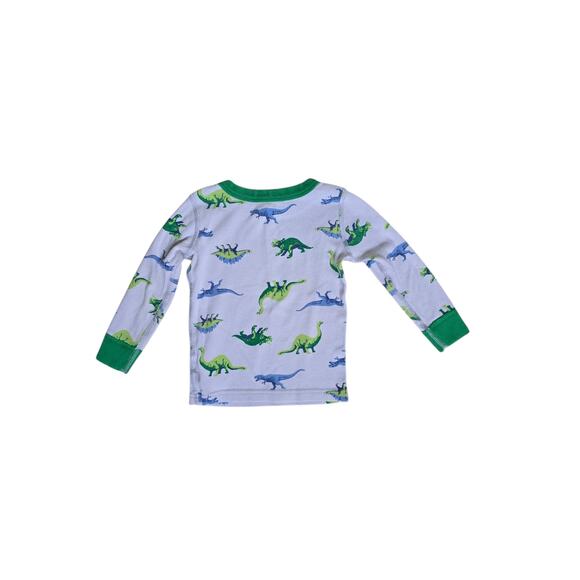 Hanna Andersson Moon and Back Green Dinosaur Long John Pajama's 18-24 Months - Picture 7 of 7